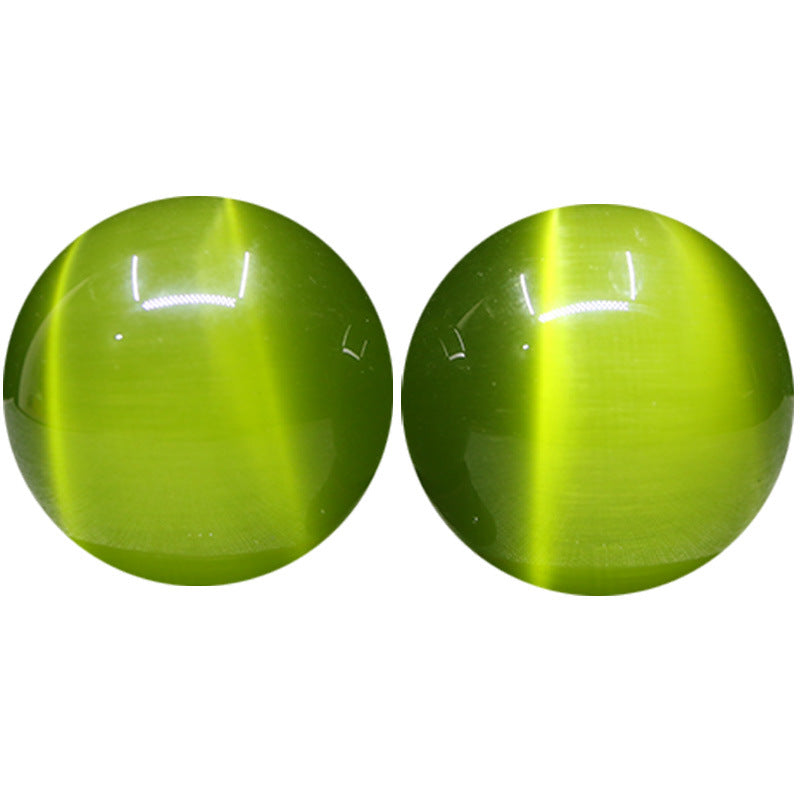 Green Crystal Ball Decor - Cat's Eye Stone Fitness Ball