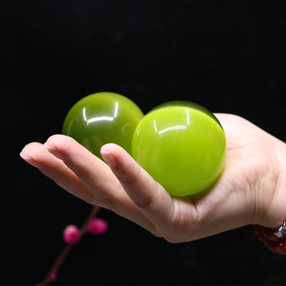 Green Crystal Ball Decor - Cat's Eye Stone Fitness Ball