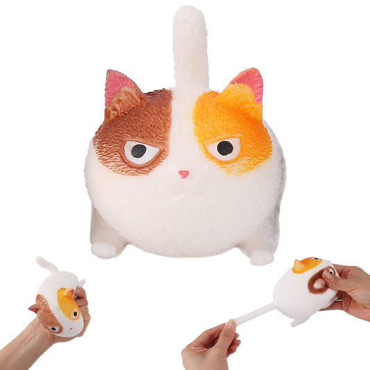 FauKait Squishies Squishy ToysFunny Cute Cat-Shaped BallCat Squishy Stress Balls Toy for Kids AdultsChristmas ToysParty Favor Gifts for Children Stress Relief Fidget Balls Toys (White)
