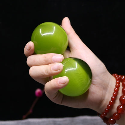 Green Crystal Ball Decor - Cat's Eye Stone Fitness Ball