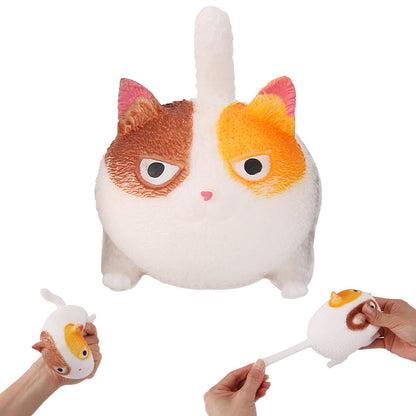FauKait Squishies Squishy ToysFunny Cute Cat-Shaped BallCat Squishy Stress Balls Toy for Kids AdultsChristmas ToysParty Favor Gifts for Children Stress Relief Fidget Balls Toys (White)