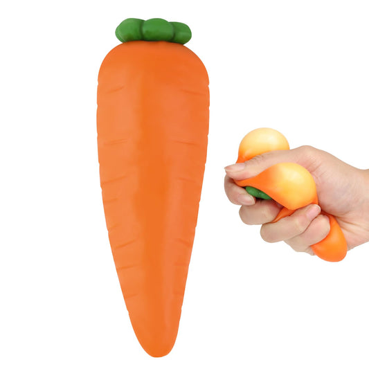 Anboor Carrot Squishies ToyStretchy Carrot Stress Ball ToySensory Simulation Carrot Relief Stress Squeeze Toy for Kids and Adult as Easter Party Favors