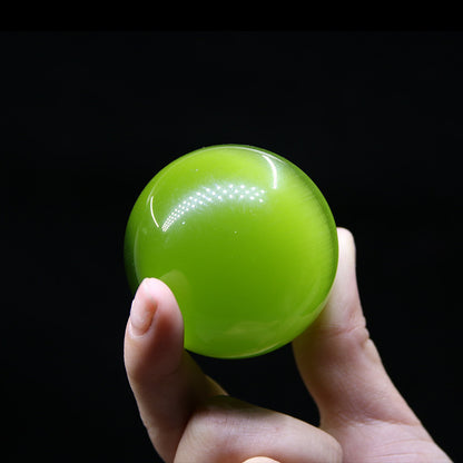 Green Crystal Ball Decor - Cat's Eye Stone Fitness Ball